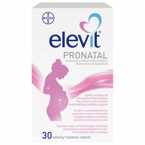 Vitaminas ar mineralinė medžiaga Elevit Pronatal tabletės, N30 | Mano Vaistinė