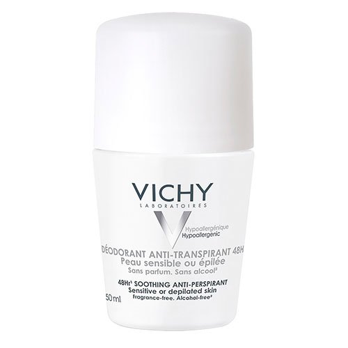 Rutulinis dezodorantas antiperspirantas jautriai odai, bekvapis VICHY, 50 ml  | Mano Vaistinė