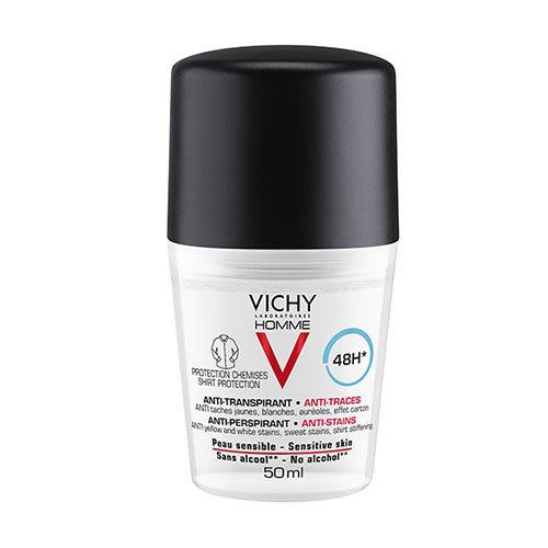 Dezodorantas-antiperspirantas VICHY HOMME DEO SHIRT PROTECT, 50 ml  | Mano Vaistinė