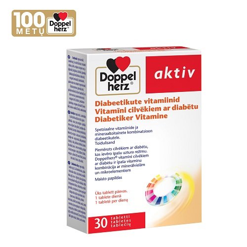 Vitaminai ir mineralai Doppelherz Aktiv vitaminai diabetikams, N30 | Mano Vaistinė