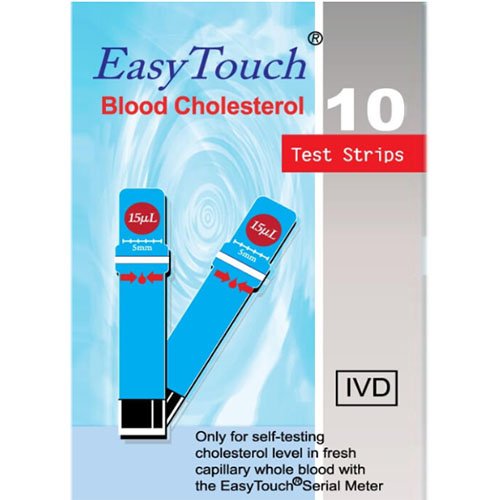 EasyTouch Cholesterolio kiekio kraujyje tyrimo juostelės N10 | Mano Vaistinė
