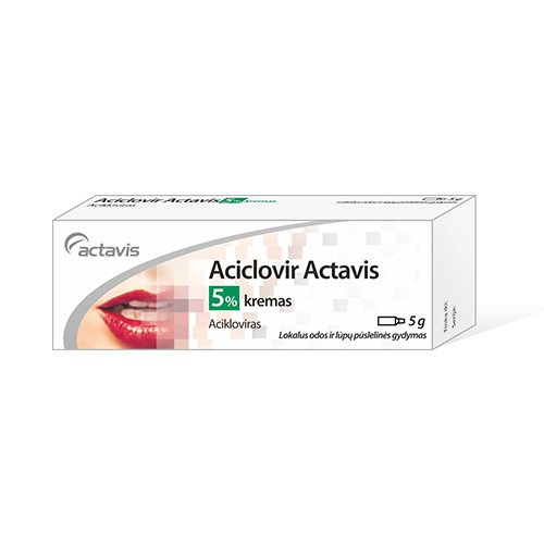 Antibiotikai odai Aciclovir Actavis 5%kremas 5g | Mano Vaistinė