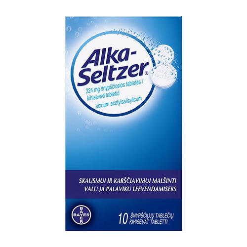 Skausmą, karščiavimą mažinantis vaistas Alka-Seltzer šnypščiosios tabletės, N10 | Mano Vaistinė
