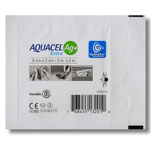 Sterilus tvarstis Aquacel AG+ Extra 5 x 5 cm hidrokoloidinis tvarstis, sterilus, N10 (413566) | Mano Vaistinė