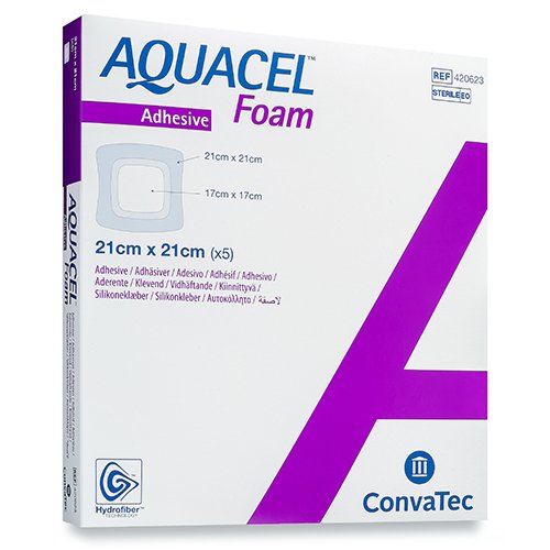 Tvarstis žaizdoms Aquacel Foam lipnus tvarstis, 21 x 21, N5  | Mano Vaistinė