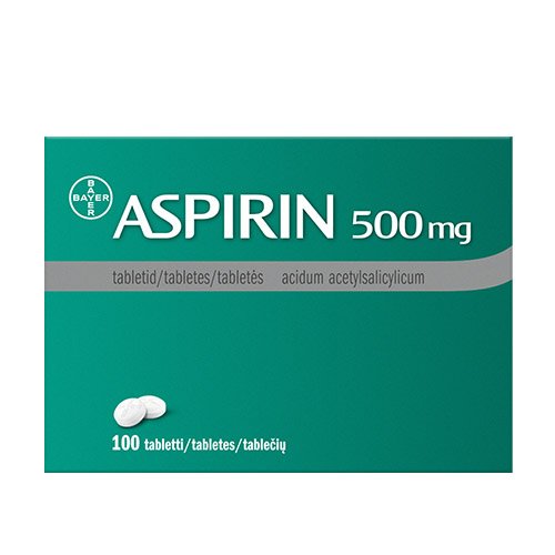 Skausmą, karščiavimą mažinantis vaistas Aspirin 500 mg tabletės, 100 vnt | Mano Vaistinė