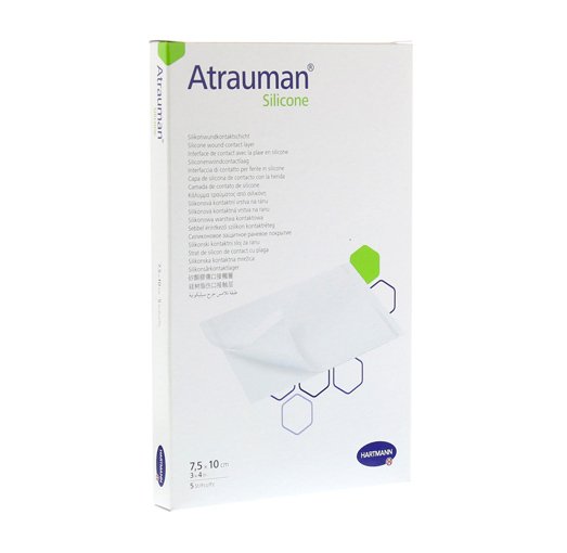 Tvarstis netrauminiam žaizdų gydymui Hartmann Atrauman Silicone tvarstis žaizdoms, sterilus, 7.5 x 10 cm, N1 | Mano Vaistinė