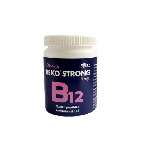 Beko Strong B12 1mg tabletės N100 | Mano Vaistinė