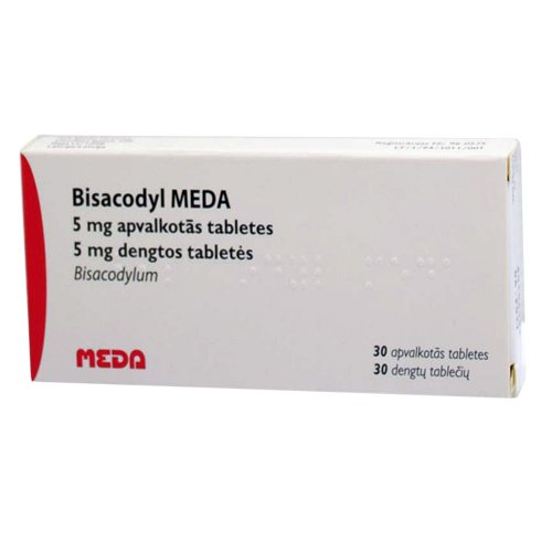 Vidurius laisvinantis vaistas Bisacodyl MEDA 5 mg tabletės, N30 (ICN) | Mano Vaistinė
