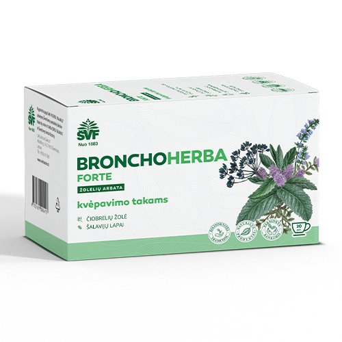 Arbatos ir vaistažolės Bronchos Forte žolelių arbata 1.5 g, N20 (AC) | Mano Vaistinė