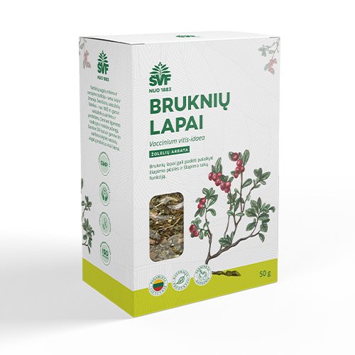 Bruknių arbata ir vaistažolės šlapimo sistemai Bruknių lapai, 50 g (AC) | Mano Vaistinė