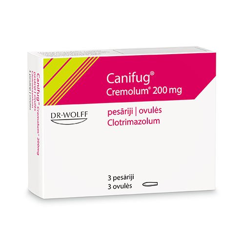 Priešinfekcinis ginekologinis vaistas Canifug Cremolum 200 mg ovulės, nuo grybelio, N3 | Mano Vaistinė