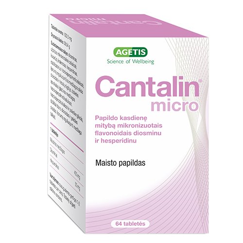 Maisto papildas kojų venoms Cantalin micro 500 mg tabletės, N64 | Mano Vaistinė