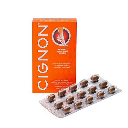 Maisto papildas sausgyslėms Cignon kapsulės sausgyslėms, N30 | Mano Vaistinė