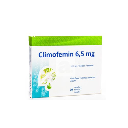 Vaistai menopauzės simptomams lengvinti Climofemin 6.5 mg tabletės menopauzei, N30 | Mano Vaistinė