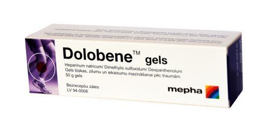 Vaistas venų, kraujagyslių apsaugai  Dolobene gelis, skausmui ir uždegimui mažinti, 50 g | Mano Vaistinė