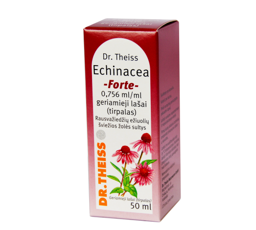 Vaistas nuo peršalimo Dr.Theiss Echinacea Forte geriamieji lašai nuo peršalimo, 50 ml | Mano Vaistinė