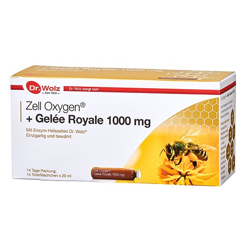 Bičių maisto papildai imuninei sistemai, energijai palaikyti Dr.Wolz Zell Oxygen + Gelee Royale 1000mg 20ml N14 | Mano Vaistinė