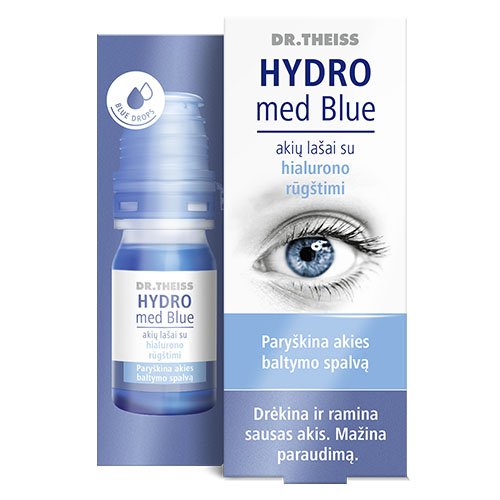  Akių lašai su hialurono rūgštimi DR.THEISS HYDRO MED BLUE, 10 ml | Mano Vaistinė
