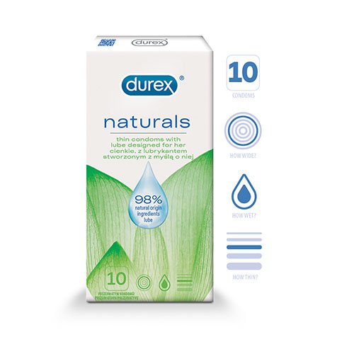 Durex Naturals prezervatyvai N10 | Mano Vaistinė
