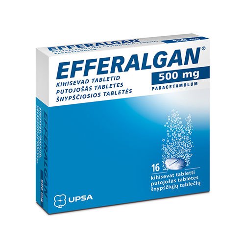 Efferalgan 500mg šnypščiosios tabletės N16 | Mano Vaistinė