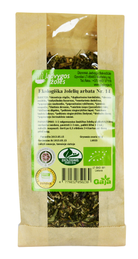 Arbatos ir vaistažolės tuštinimuisi Ekologiška žolelių arbata Nr. 14 (šalinimui, hemorojui), 40 g | Mano Vaistinė