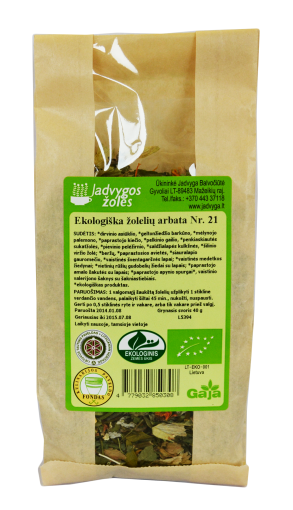 Arbatos ir vaistažolės miegui Ekologiška žolelių arbata Nr. 21 (giliam miegui), 40 g | Mano Vaistinė