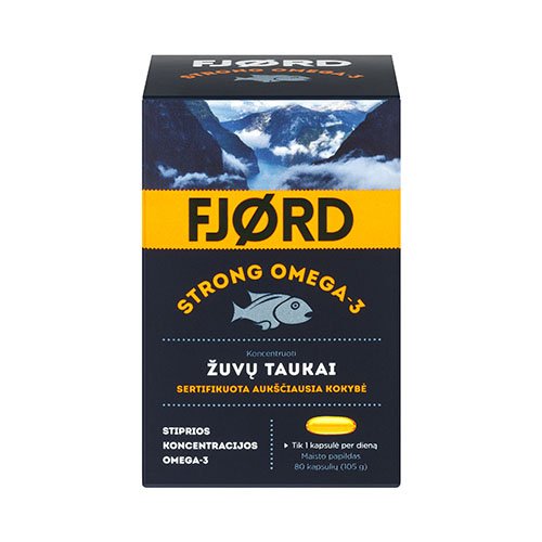 FJORD STRONG OMEGA - 3 žuvų taukai kapsulės N80 | Mano Vaistinė