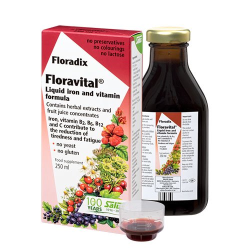 Geležies ir vitaminų maisto papildas FLORADIX FLORAVITAL, 250 ml | Mano Vaistinė