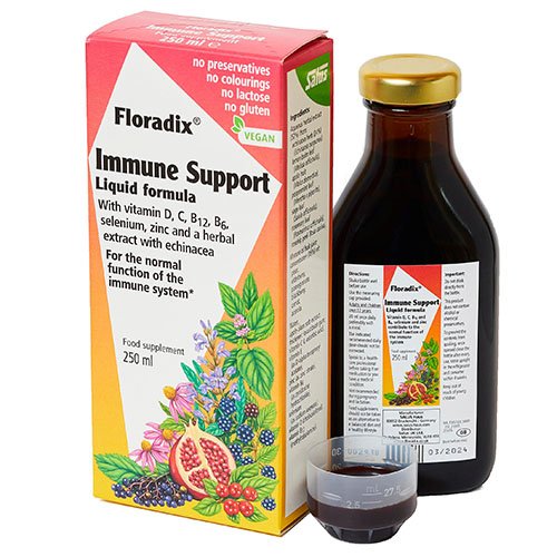 Skysta vitaminų formulė FLORADIX IMMUNE SUPPORT, 250 ml | Mano Vaistinė