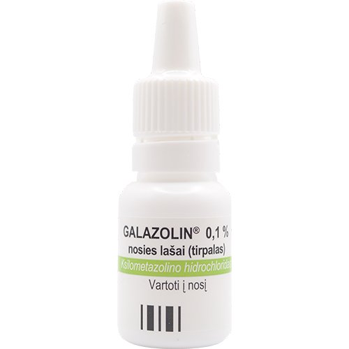 Vaistas nuo slogos Galazolin 0.1 % nosies lašai, 10 ml | Mano Vaistinė