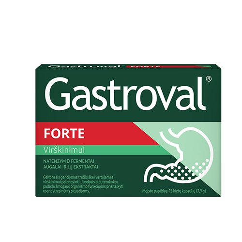 Maisto papildas virškinimui Gastroval Forte kapsulės, N12 | Mano Vaistinė