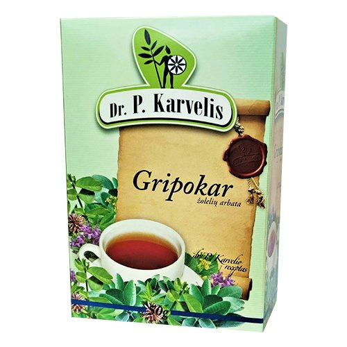 Arbatos ir vaistažolės nuo peršalimo, gripo, kosulio Gripokar žolelių arbata, 50 g | Mano Vaistinė