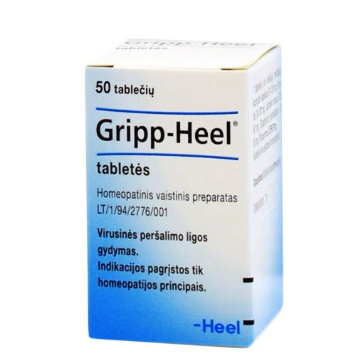 Homeopatinis vaistas Gripp-Heel tabletės virusinėms peršalimo ligoms gydyti, N50 | Mano Vaistinė