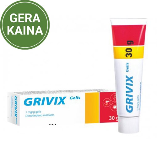 Vaistas niežuliui malšinti Grivix 1 mg/g gelis, 30 g | Mano Vaistinė