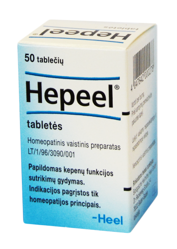 Homeopatinis vaistas Hepeel tabletės kepenims, N50 | Mano Vaistinė