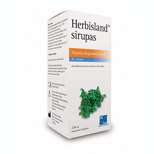 Sirupas nuo peršalimo Herbisland 6 mg / ml sirupas, 150 ml | Mano Vaistinė