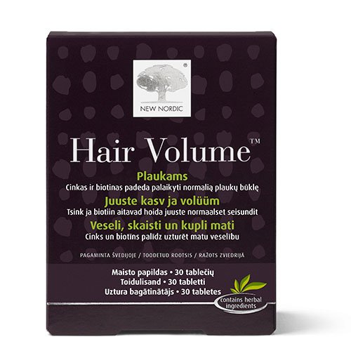 Maisto papildas odai, plaukams, nagams New Nordic Hair Volume tabletės, N30 | Mano Vaistinė
