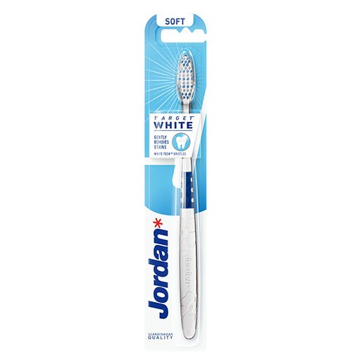 Burnos higienos priemonė, dantų šepetėlis Jordan Target White minkštas dantų šepetėlis, N1 | Mano Vaistinė