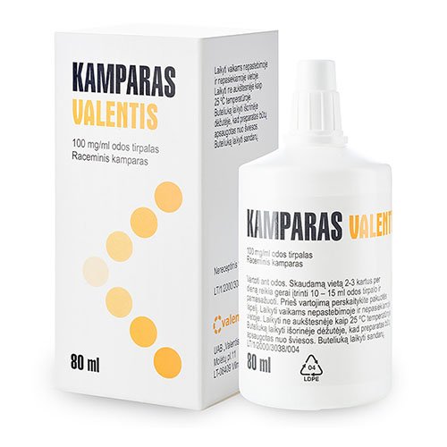  Vaistas nuo skausmo ir uždegimo  Kamparas BP 10 %, odos tirpalas, 80 ml | Mano Vaistinė