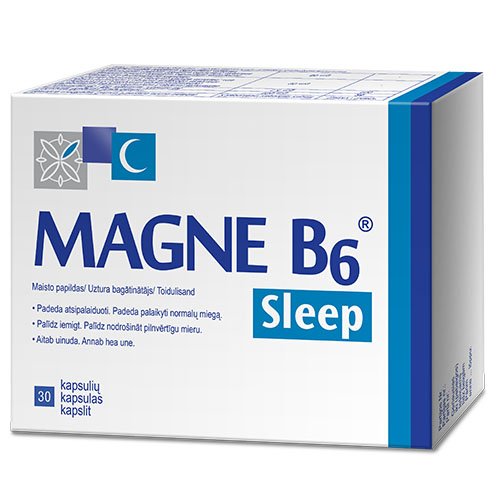 Magne B6 Sleep su augaliniais ekstraktais atsipalaidavimui ir normaliam miegui. Magne B6 Sleep, 30 kapsulių | Mano Vaistinė
