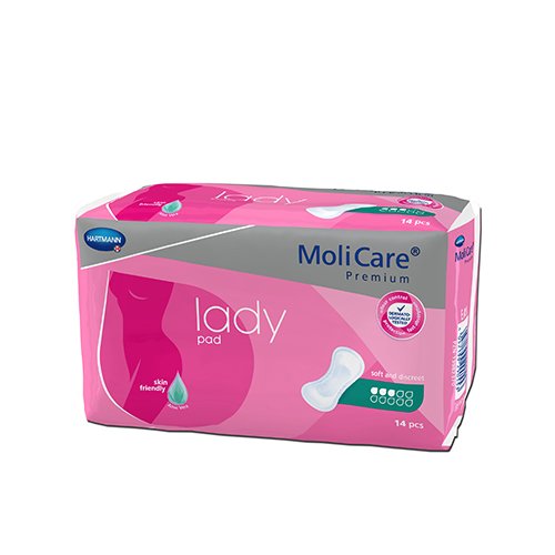 Higieniniai įklotai esant vidutiniam šlapimo nelaikymui Molicare Premium Lady pad įklotai 3 lašai N14  | Mano Vaistinė