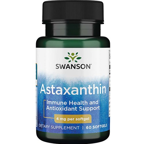 Natūralus maisto papildas iš dumblių, antioksidantas Swanson ASTAKSANTINAS 4MG N60 | Mano Vaistinė