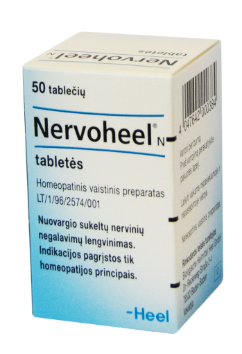 Homeopatinis vaistas Nervoheel tabletės nervų sistemai, N50 | Mano Vaistinė