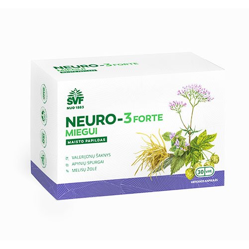 Maisto papildas nervų sistemai Neuro-3 forte plius kapsulės, N30 | Mano Vaistinė