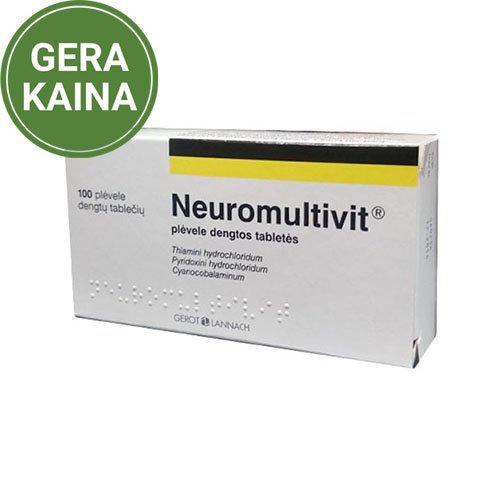 Nervų sistemą veikiantis vaistas Neuromultivit plėvele dengtos tabletės, N100 | Mano Vaistinė