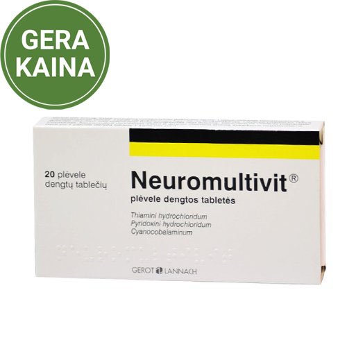 Nervų sistemą veikiantis vaistas Neuromultivit plėvele dengtos tabletės, N20 | Mano Vaistinė
