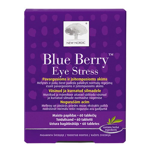 Maisto papildas New Nordic Blue Berry Eye Stress, 60 tablečių | Mano Vaistinė