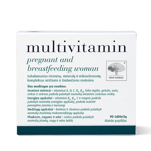 Maisto papildas moterims New Nordic Multivitaminai nėščiosioms / maitinančioms tabletės N90 | Mano Vaistinė