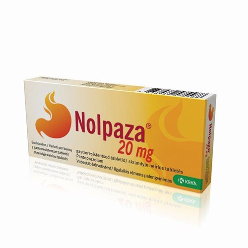 Rūgštingumą mažinantis vaistas Nolpaza 20 mg tabletės nuo rūgštingumo, N7 | Mano Vaistinė
